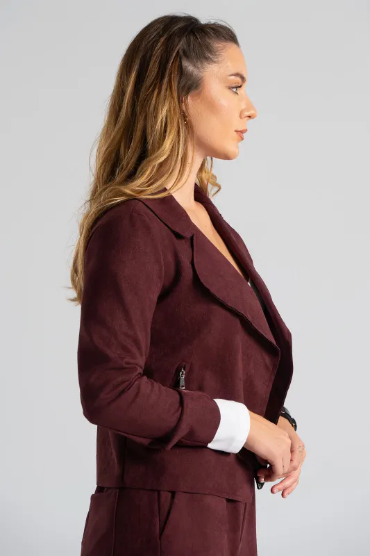 Πανωφόρι Cropped Σουέτ