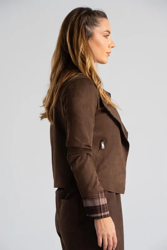 Πανωφόρι Cropped Σουέτ