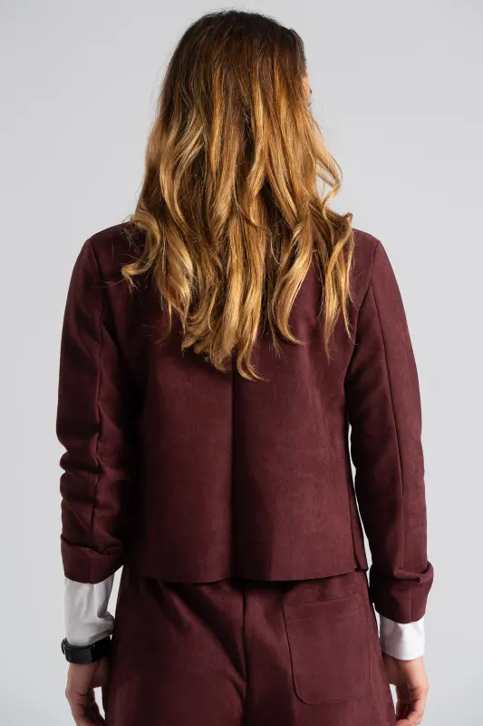 Πανωφόρι Cropped Σουέτ