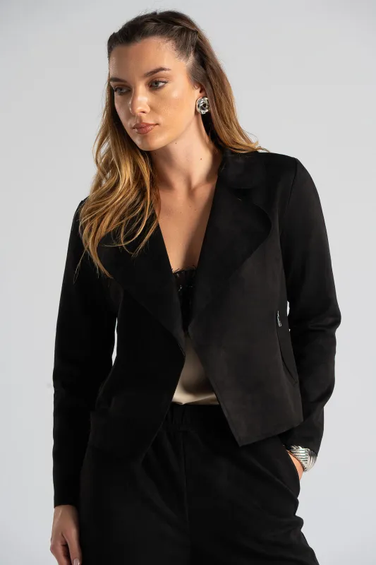 Πανωφόρι Cropped Σουέτ