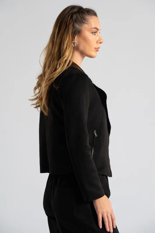 Πανωφόρι Cropped Σουέτ