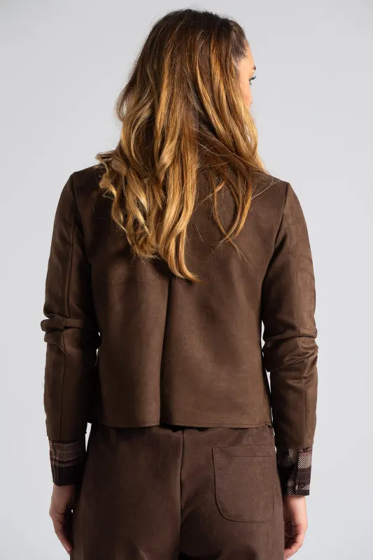 Πανωφόρι Cropped Σουέτ