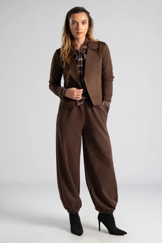 Πανωφόρι Cropped Σουέτ