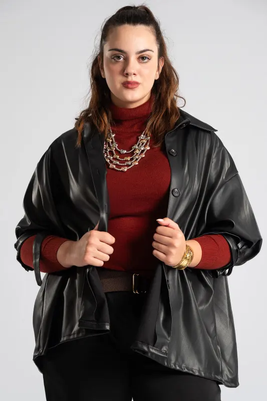 Jacket Leatherette Buttons