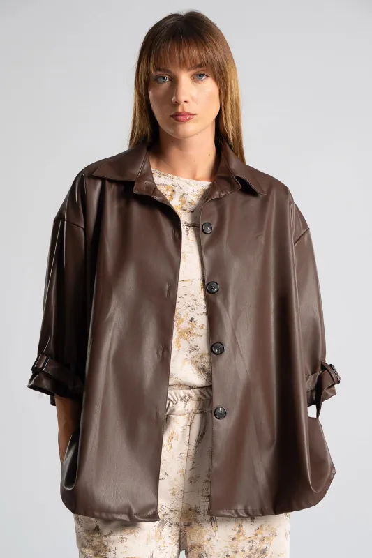 Jacket Leatherette Buttons