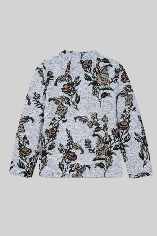 Πανωφόρι Floral με Mao Γιακκά
