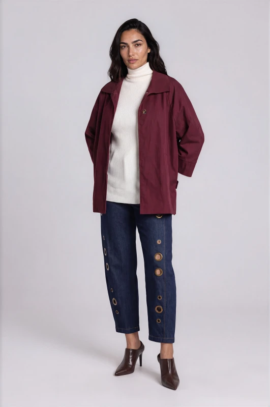Πανωφόρι Oversized με Πλαϊνά Ανοίγματα