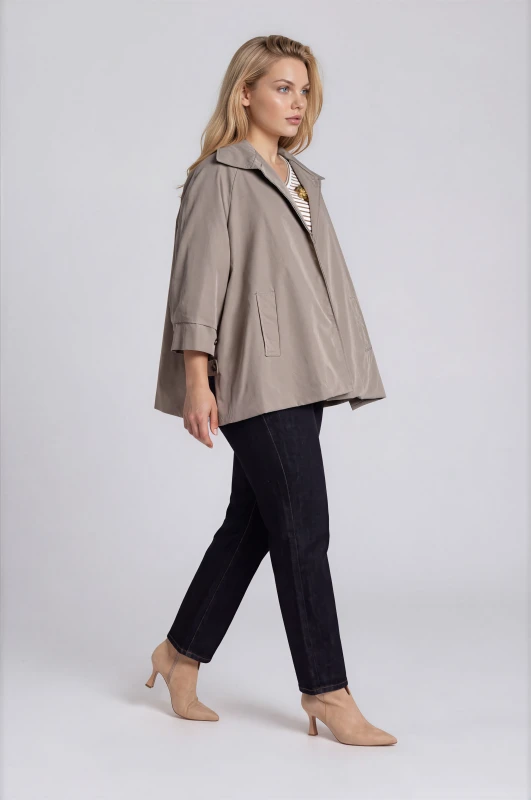 Πανωφόρι Oversized με Πλαϊνά Ανοίγματα