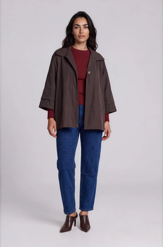 Πανωφόρι Oversized με Πλαϊνά Ανοίγματα