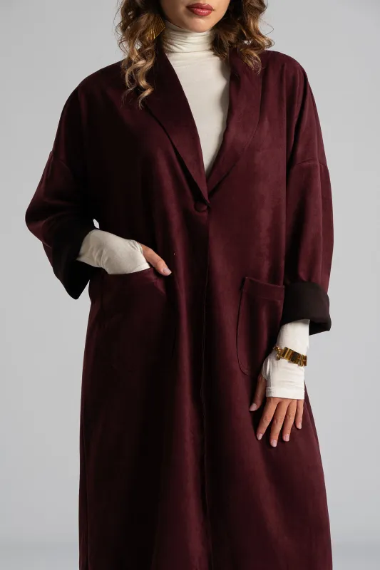 Suede Coat With Lapels