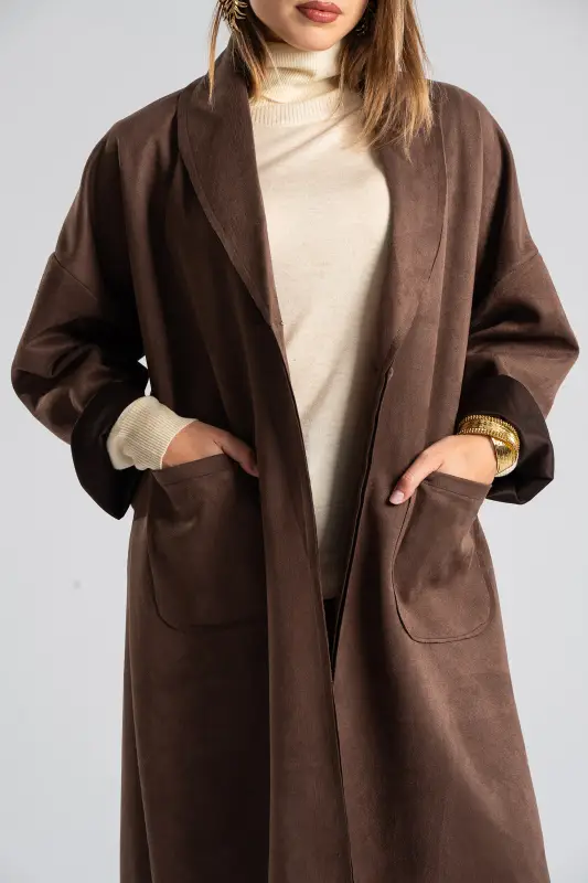 Suede Coat With Lapels