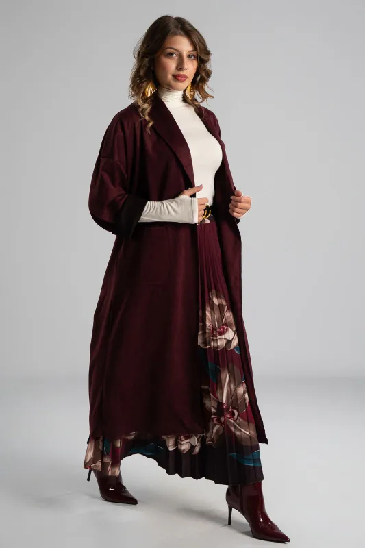Suede Coat With Lapels