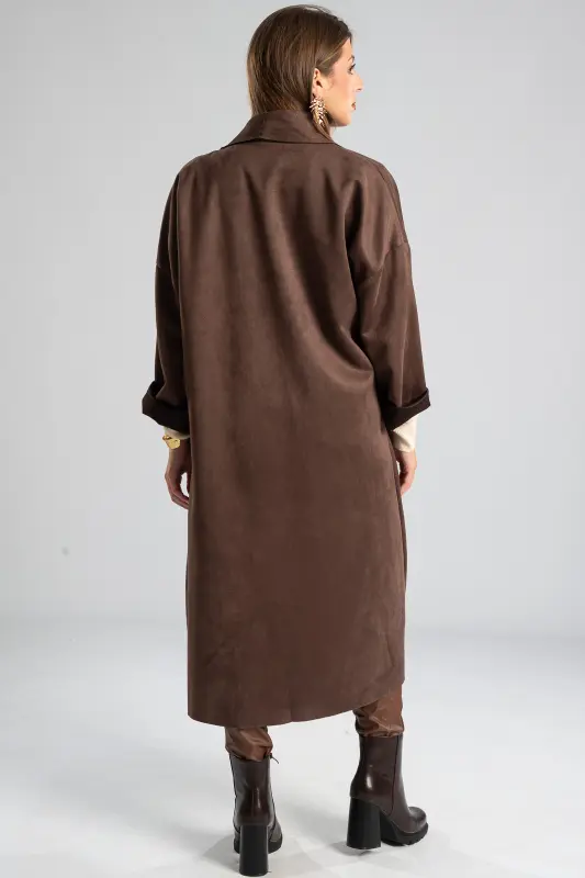 Suede Coat With Lapels
