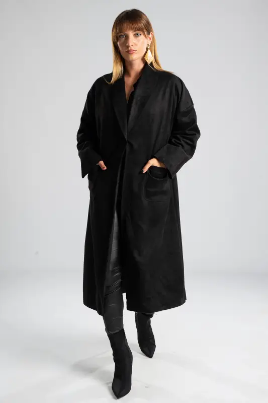 Suede Coat With Lapels