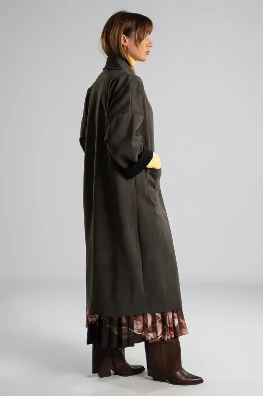 Suede Coat With Lapels