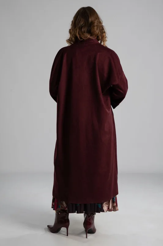 Suede Coat With Lapels