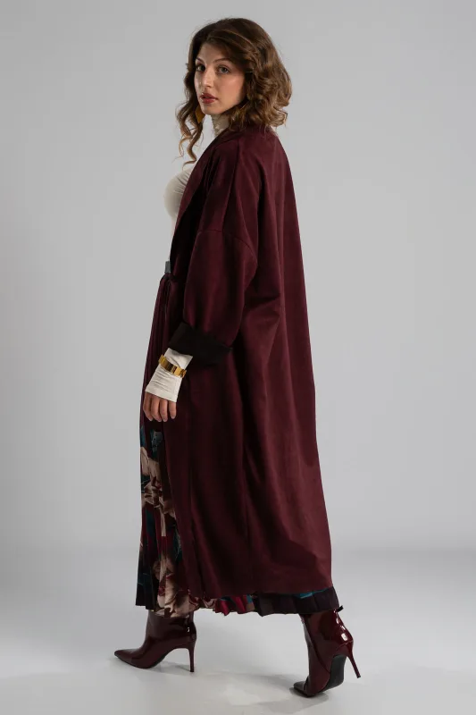 Suede Coat With Lapels
