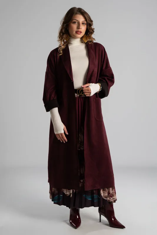 Suede Coat With Lapels