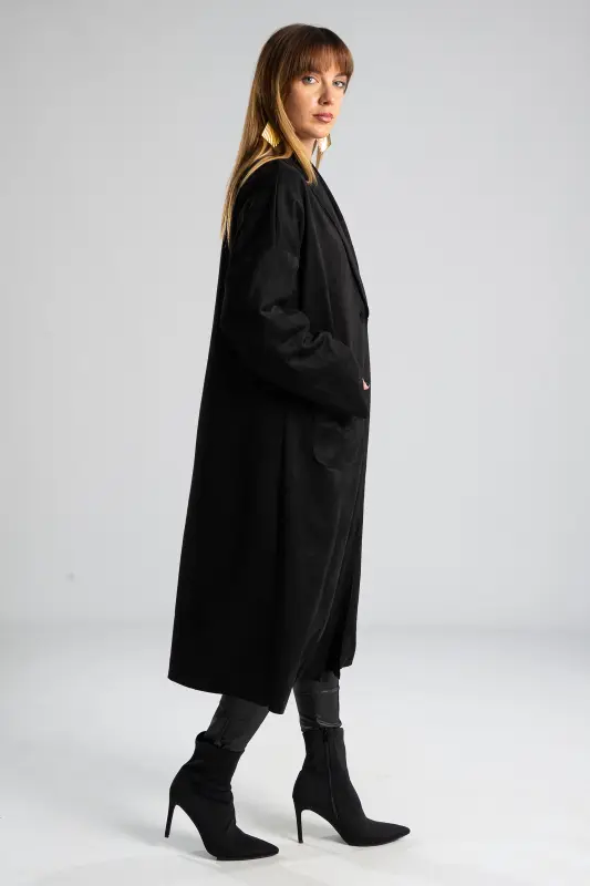 Suede Coat With Lapels