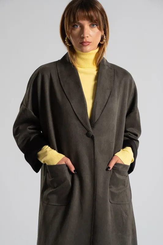Suede Coat With Lapels