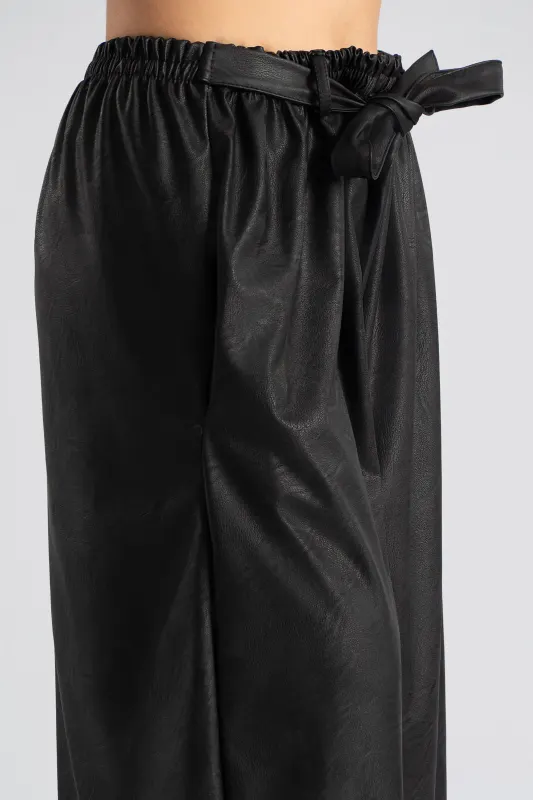 Παντελόνα Δερματίνη Wide Leg