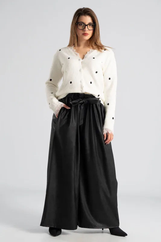 Wide Leg Leatherette Pants 