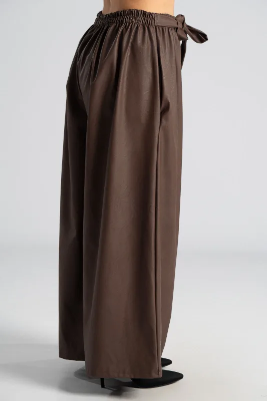 Παντελόνα Δερματίνη Wide Leg