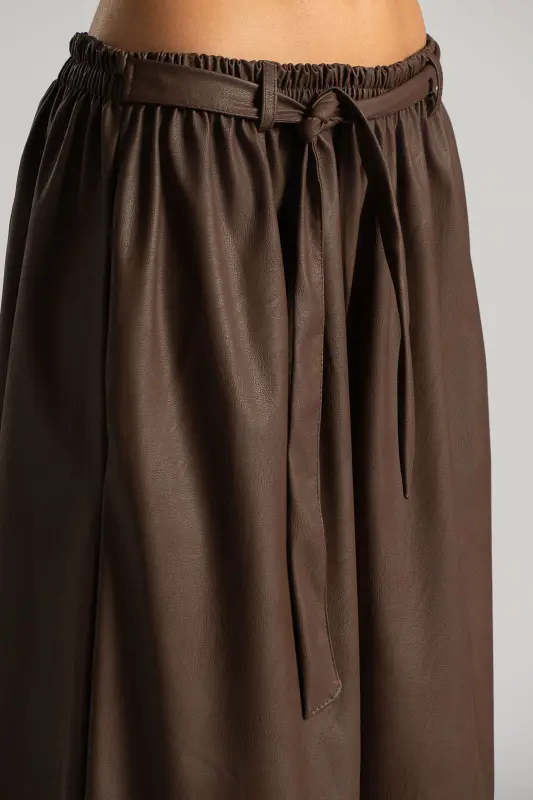 Wide Leg Leatherette Pants 