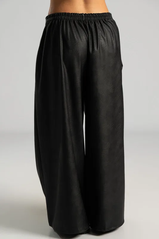 Wide Leg Leatherette Pants 