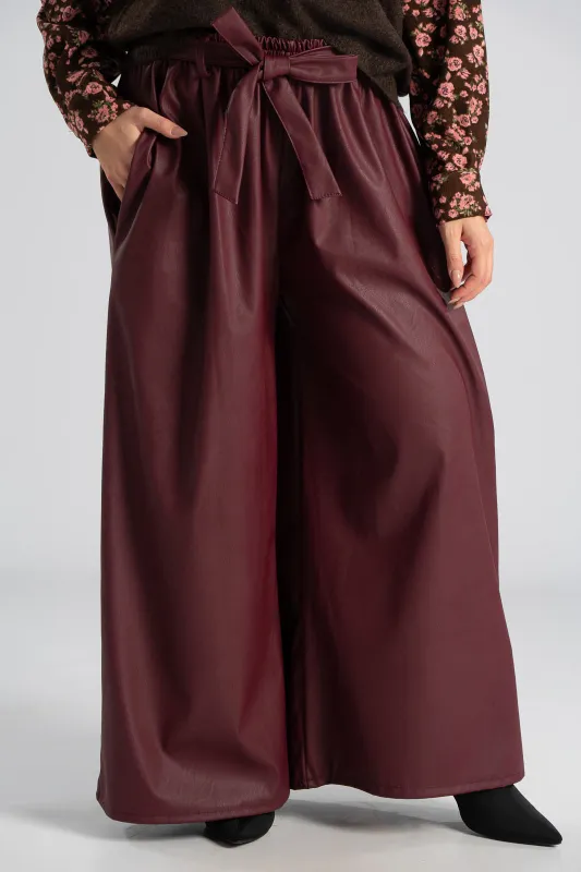 Παντελόνα Δερματίνη Wide Leg