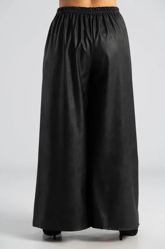 Παντελόνα Δερματίνη Wide Leg