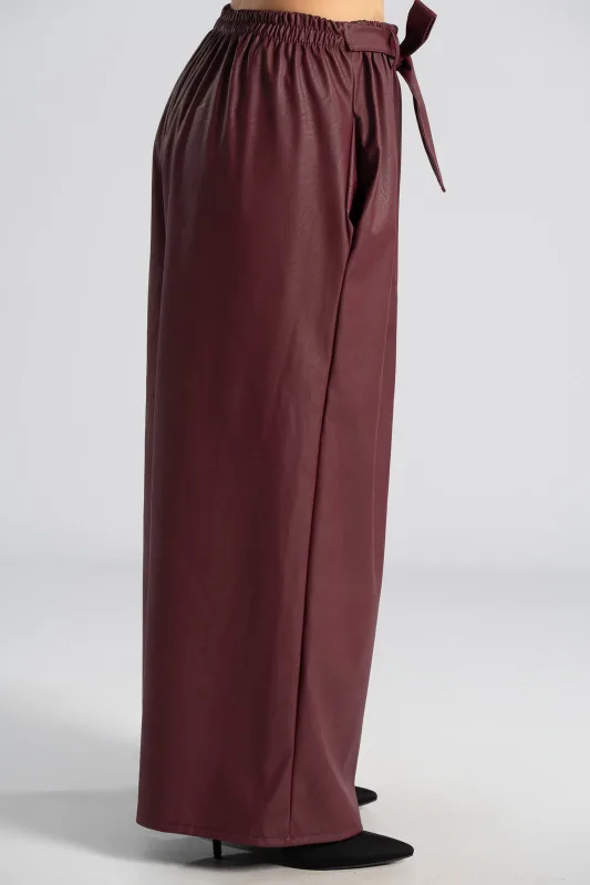 Παντελόνα Δερματίνη Wide Leg