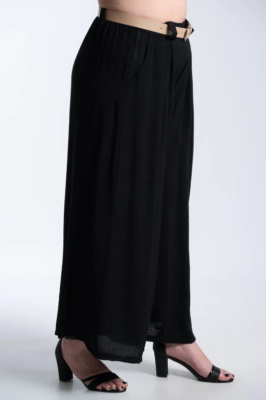 Παντελόνα Εφέ Πλισέ Με Ζώνη