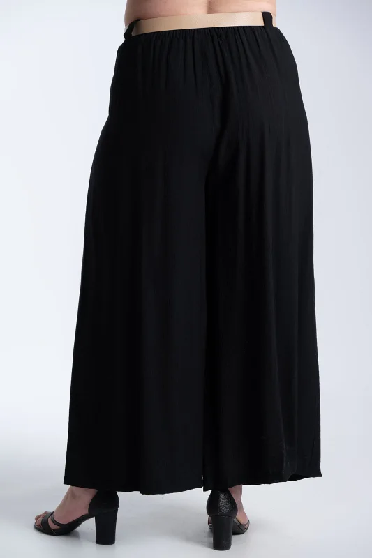 Παντελόνα Εφέ Πλισέ Με Ζώνη