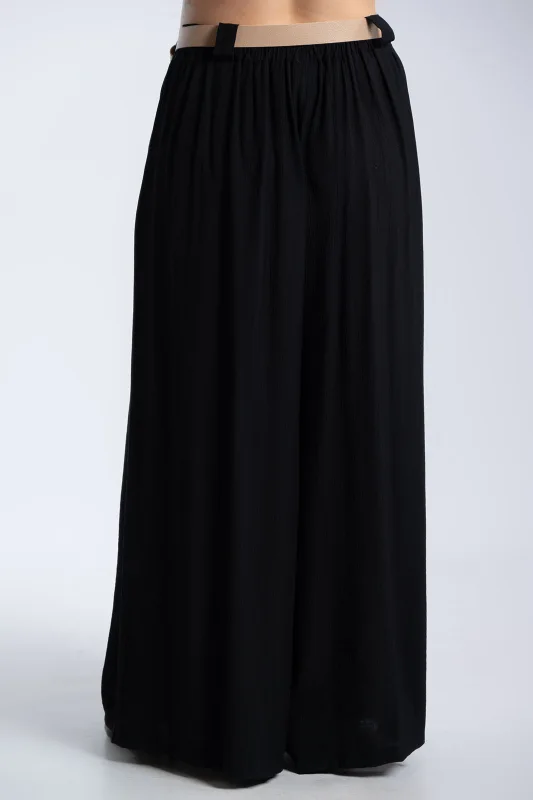 Παντελόνα Εφέ Πλισέ Με Ζώνη