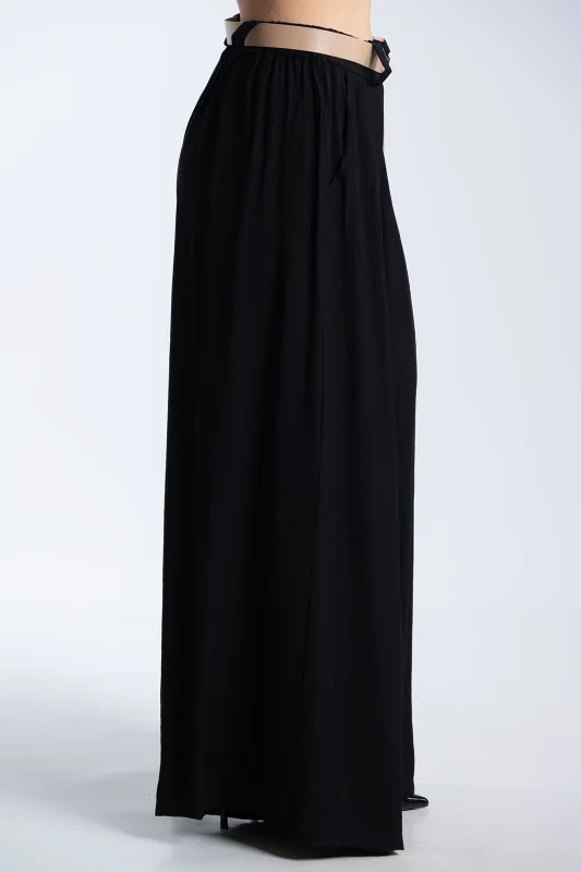 Παντελόνα Εφέ Πλισέ Με Ζώνη