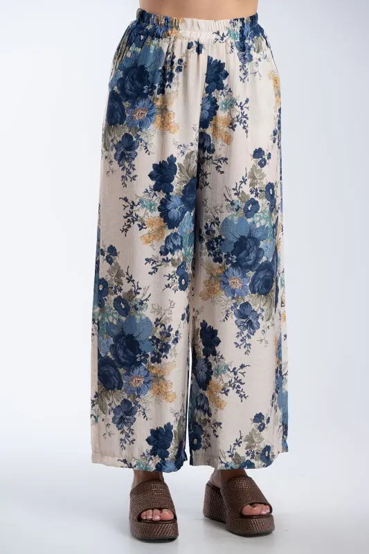 Παντελόνα Floral Λάστιχο Μέση