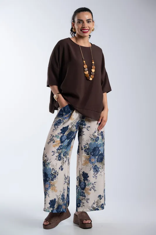 Pants Floral Elastic Waistband