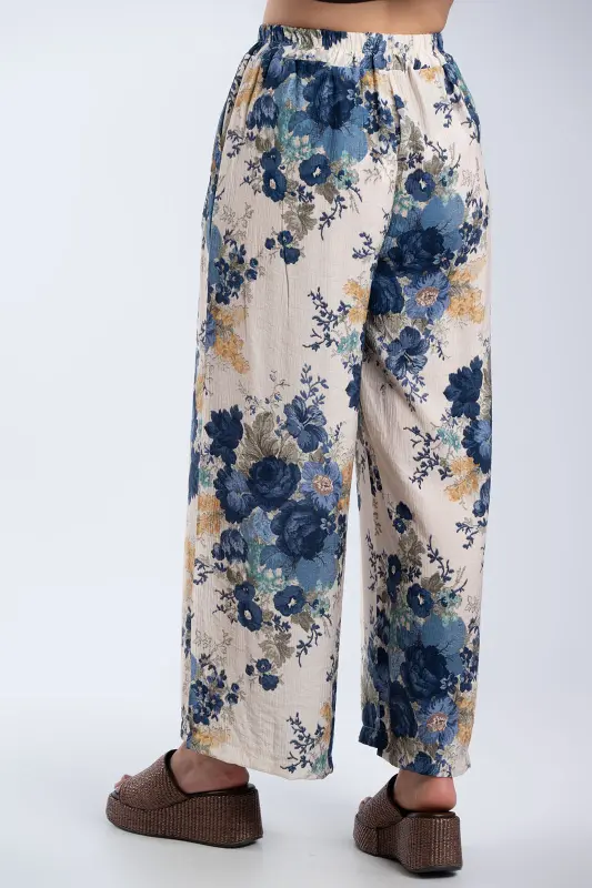 Παντελόνα Floral Λάστιχο Μέση