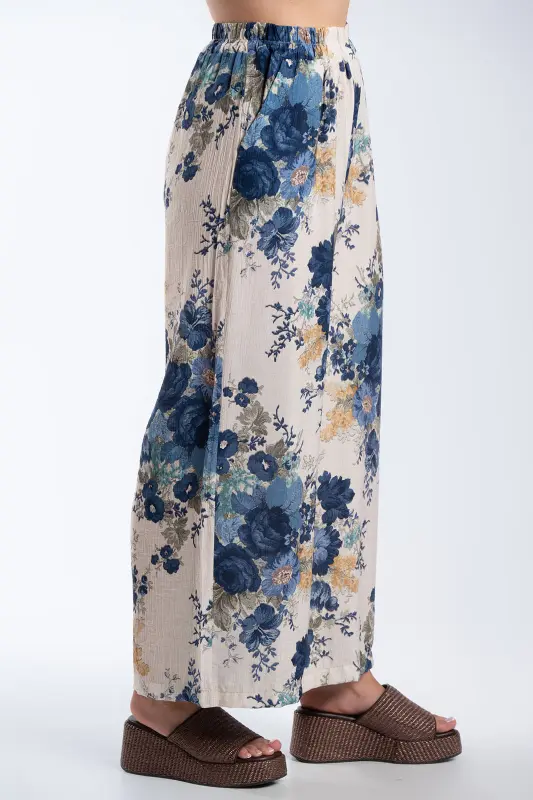 Παντελόνα Floral Λάστιχο Μέση