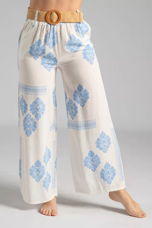 Pants Ismini Light Blue-White