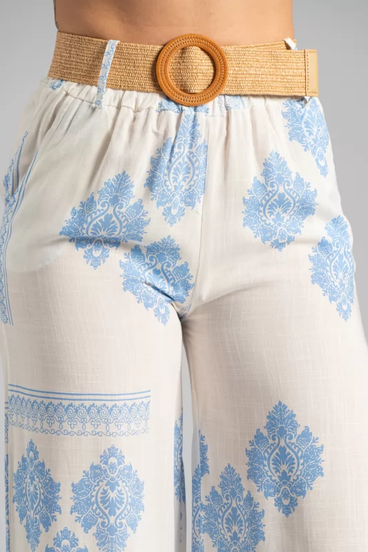 Pants Ismini Light Blue-White