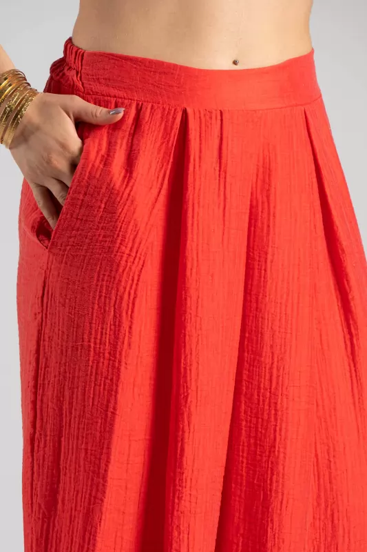 Pants Elastic Band Pleats 