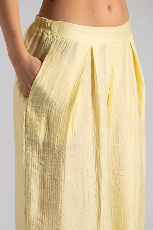 Pants Elastic Band Pleats 