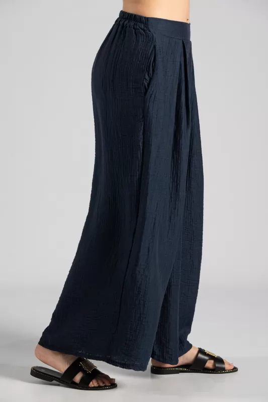 Pants Elastic Band Pleats 