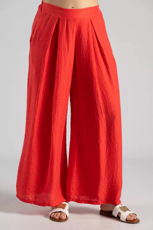 Pants Elastic Band Pleats 