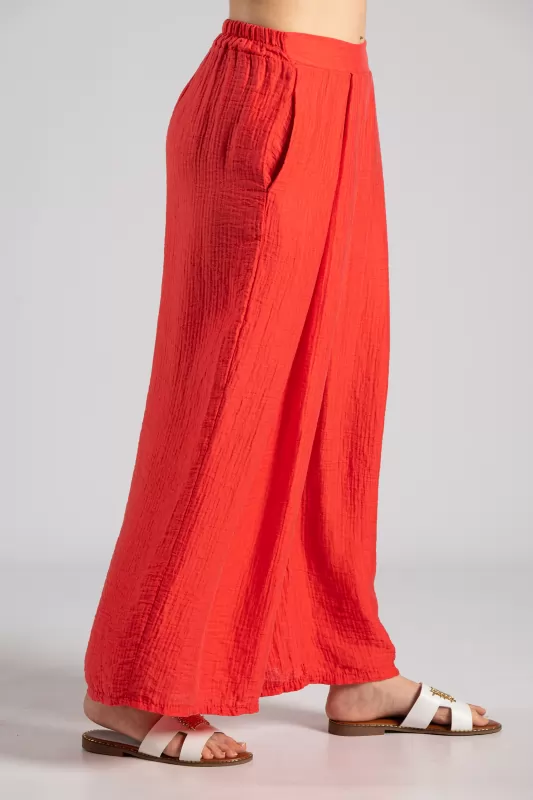 Pants Elastic Band Pleats 