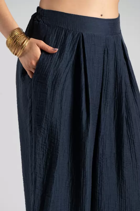 Pants Elastic Band Pleats 