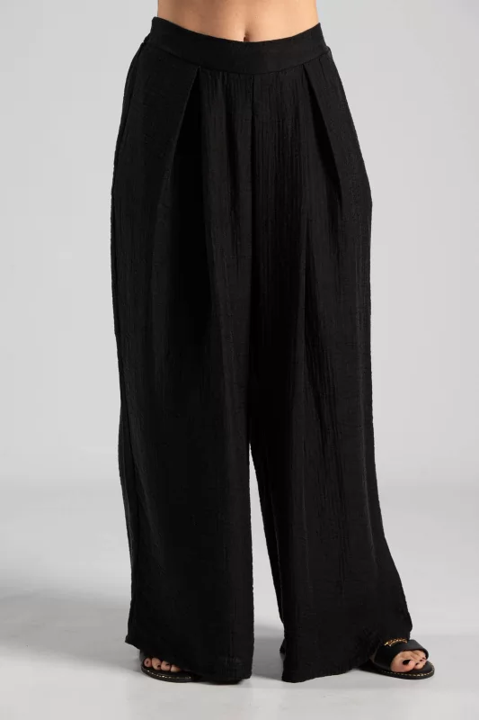 Pants Elastic Band Pleats 