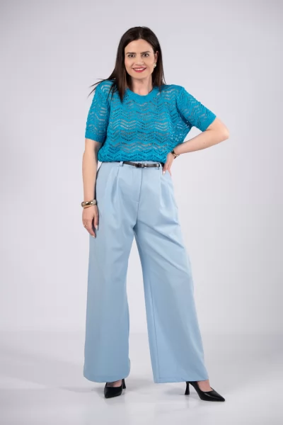 Pants Slim Belt Blue